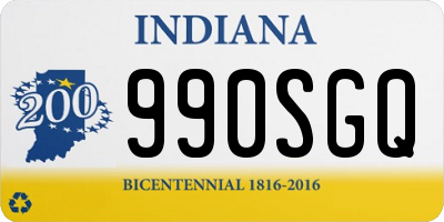 IN license plate 990SGQ