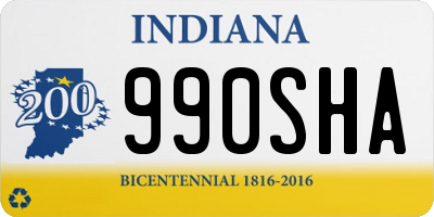 IN license plate 990SHA