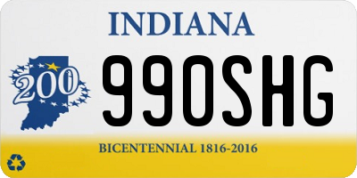 IN license plate 990SHG