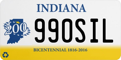 IN license plate 990SIL