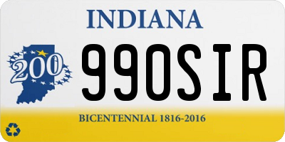 IN license plate 990SIR