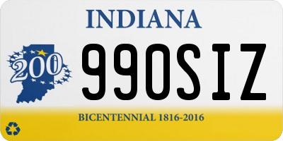 IN license plate 990SIZ