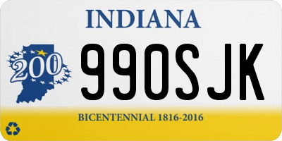 IN license plate 990SJK