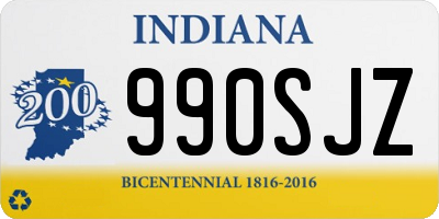 IN license plate 990SJZ