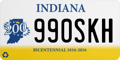 IN license plate 990SKH