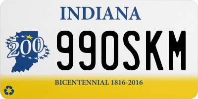 IN license plate 990SKM