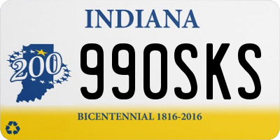 IN license plate 990SKS