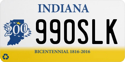 IN license plate 990SLK