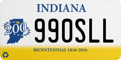 IN license plate 990SLL