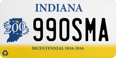 IN license plate 990SMA