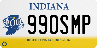 IN license plate 990SMP