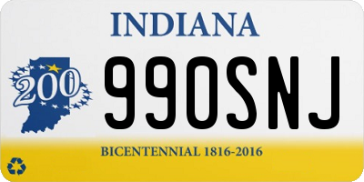 IN license plate 990SNJ