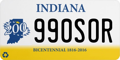 IN license plate 990SOR