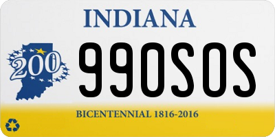 IN license plate 990SOS