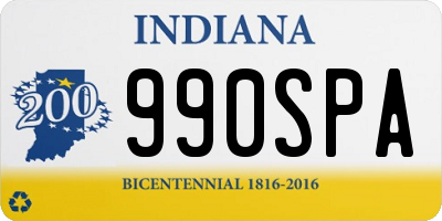 IN license plate 990SPA