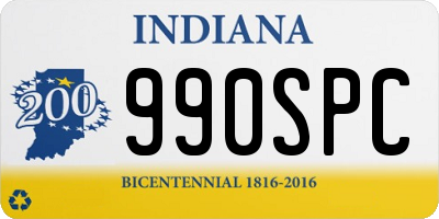 IN license plate 990SPC