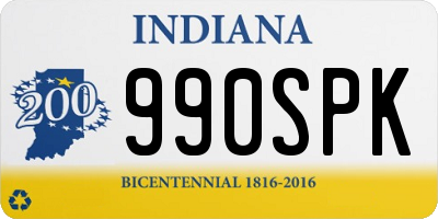 IN license plate 990SPK