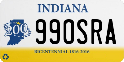 IN license plate 990SRA