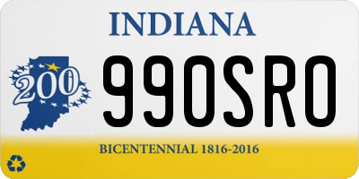 IN license plate 990SRO