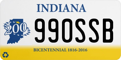 IN license plate 990SSB