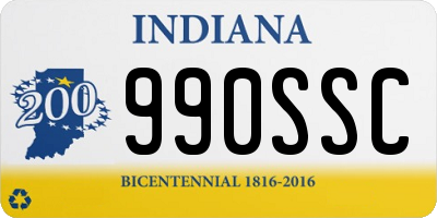 IN license plate 990SSC