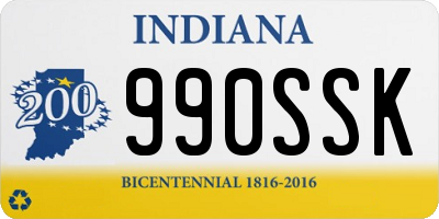 IN license plate 990SSK