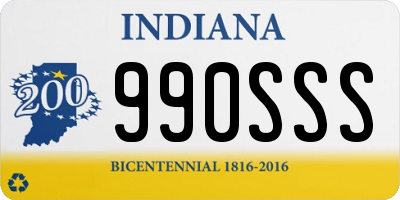 IN license plate 990SSS