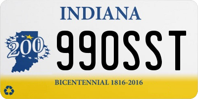 IN license plate 990SST