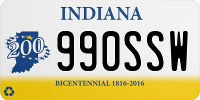 IN license plate 990SSW