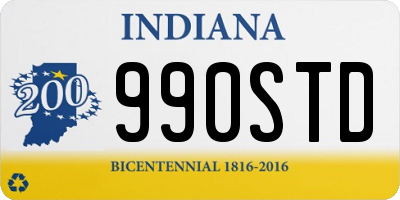 IN license plate 990STD