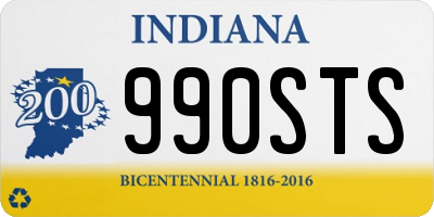 IN license plate 990STS