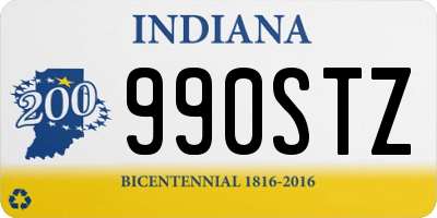 IN license plate 990STZ