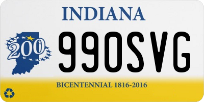 IN license plate 990SVG