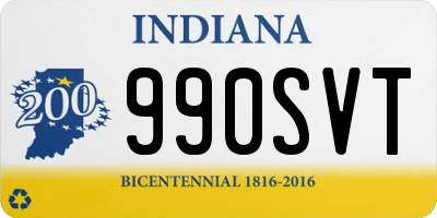 IN license plate 990SVT