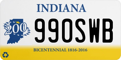 IN license plate 990SWB