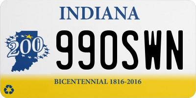 IN license plate 990SWN