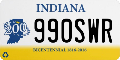 IN license plate 990SWR