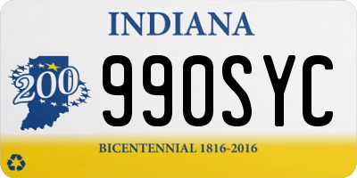 IN license plate 990SYC