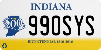 IN license plate 990SYS