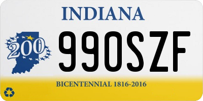 IN license plate 990SZF