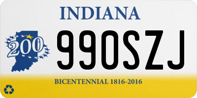 IN license plate 990SZJ