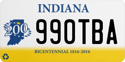 IN license plate 990TBA