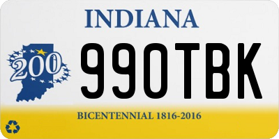 IN license plate 990TBK