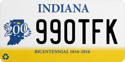 IN license plate 990TFK