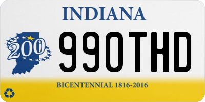 IN license plate 990THD