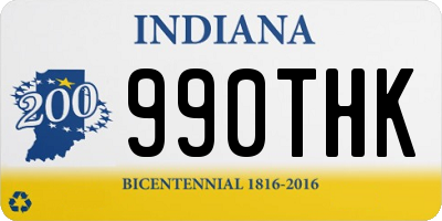 IN license plate 990THK