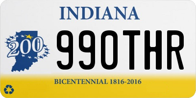 IN license plate 990THR