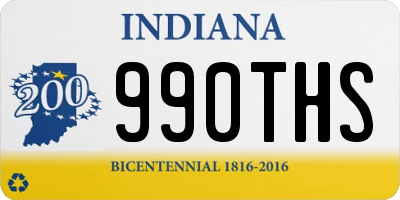 IN license plate 990THS