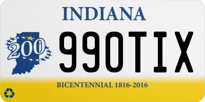 IN license plate 990TIX