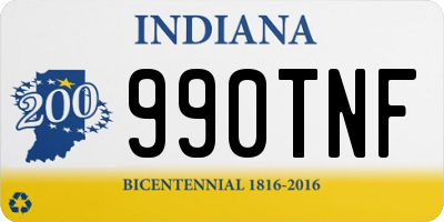 IN license plate 990TNF